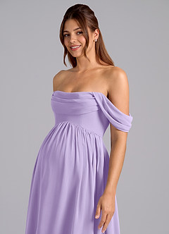 Azazie Saige Maternity Bridesmaid Dresses A-Line Pleated Chiffon Floor-Length Dress image6