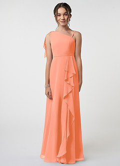 Azazie Aidy Junior Sunset A-Line Bow Chiffon Dress image1