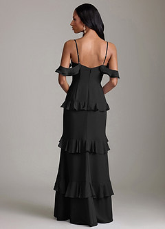 Azazie Chayla Suknie dla druhen Osłona Zza ramienia Szyfon Do ziemi Sukienka image2