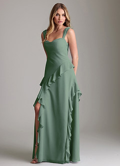 Azazie Sloane Bridesmaid Dresses Eucalyptus A-Line Sweetheart Neckline Chiffon Dress image1