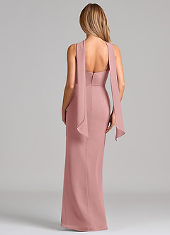 Azazie Calandra Jurken voor bruidsmeisjes Jurk van Chiffon met Kolom Geplooid Stoffige Roos image2