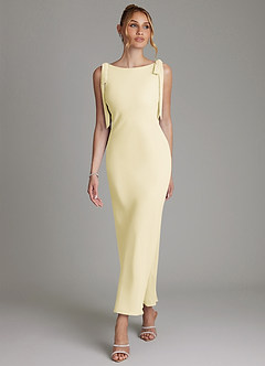 Azazie Luddie Abiti da Damigella Abito Sirena in Chiffon Fiocco Sorbetto Al Limone image4