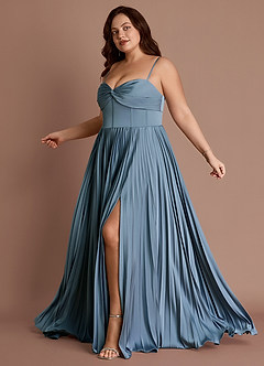 Tyla Powder Blue Pleated Maxi Dress image3