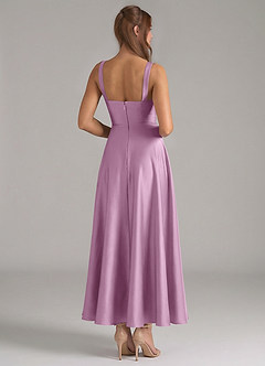 Azazie Shaude Bridesmaid Dresses Wisteria A-Line Pleated Stretch Satin Dress image6