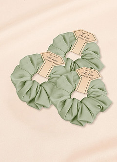 front Matching Color Bridesmaid Stretch Satin Over Size Scrunchies