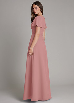 Azazie Kaya Final Sale Dusty Rose A-Line Pleated Chiffon Dress image2