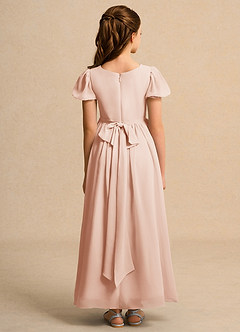 Azazie Joss Flower Girl Dresses English Rose A-Line with Sleeves Chiffon Dress image10