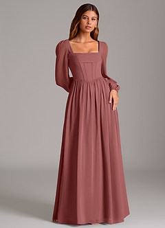 Azazie Maree Bridesmaid Dresses Amethyst A-Line Corset Chiffon Dress image4