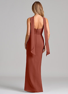 Azazie Calandra 신부 들러리 드레스 쉬스 주름진 쉬폰 바닥 길이 드레스 image2