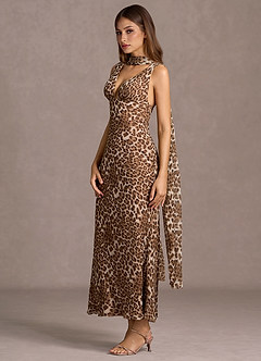 Robe Longue Léopard Fleuri Isadora image6