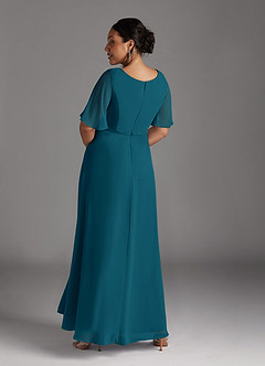 Azazie Tricia Abiti per la Madre della Sposa Abito A-Line in Chiffon con Scollo a V a Pieghe Blu Inchiostro image11