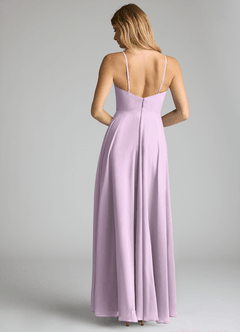 Azazie Akita At-home Try On Dresses Wisteria A-Line Chiffon Dress image4