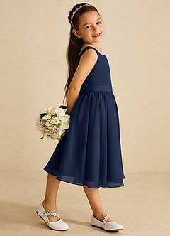 Azazie Ari Flower Girl Klänningar Klänning A-Linje i Chiffong Ärmlös image3