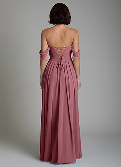 Azazie Loisa Bridesmaid Dresses Desert Rose A-Line Corset Chiffon Convertible Dress image2