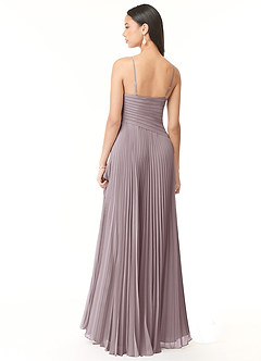Azazie Vini Bridesmaid Dresses Dusk A-Line V-Neck Pleated Chiffon Dress image2