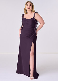 Barbie ♥ Azazie Bridesmaid Dresses Plum Mermaid Corset Chiffon Dress image7