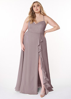 Azazie Naeem Bridesmaid Dresses A-Line V-Neck Ruffle Chiffon Floor-Length Dress image7