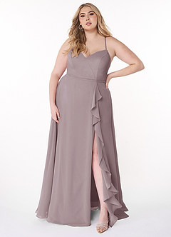 Azazie Naeem Bridesmaid Dresses Dusk A-Line V-Neck Ruffle Chiffon Dress image7