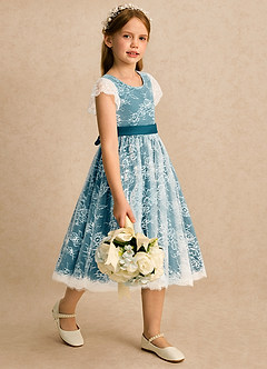 Azazie Maisie Flower Girl Klänningar Klänning A-linje i Spets image4