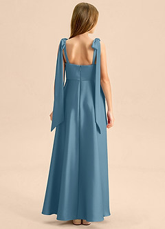 Azazie Halley Junior Abito A-Line in Raso Elasticizzato Fiocco Bermuda image2