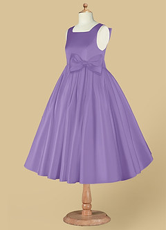 Azazie Bo Peep Flower Girl Dresses Tahiti A-Line Bow Matte Satin Dress image9