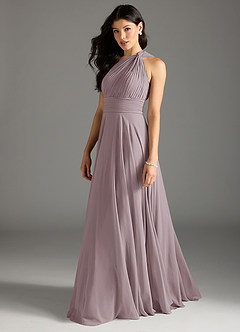 Azazie Charlize Bridesmaid Dresses Dusk A-Line One Shoulder Chiffon Dress image4