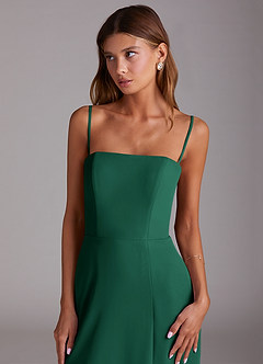 Azazie Wren Bridesmaid Dresses Emerald A-Line Strapless Chiffon Dress image6