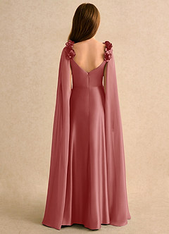 Azazie Rosita Flower Girl Klänningar Klä A-Line i Stretch Satin Plisserad image2