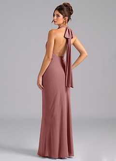 Azazie Velli Bridesmaid Dresses Desert Rose Mermaid Bow Chiffon Dress image7