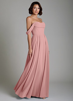 Azazie Loisa Bridesmaid Dresses Dusty Rose A-Line Corset Chiffon Convertible Dress image6