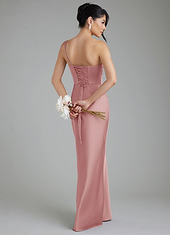 Azazie Sabrina Robes de demoiselle d'honneur Robe Sirène en Satin extensible Corset Rose Poussiéreuse image2