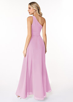 Azazie Dallas Abiti da Damigella Abito A-Line in Chiffon Monospalla Rosa Confetto image2