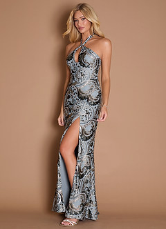 Nora Blue Paisley Maxi Dress image4