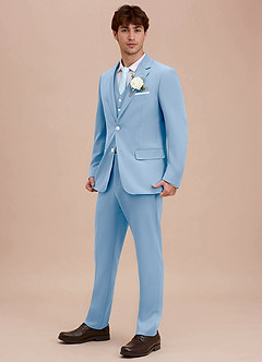 front Ethan Sky Blue Refined Weave Performance Suit Jacket