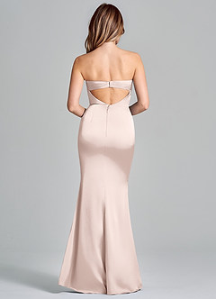 Azazie Olea 신부 들러리 드레스 인어 스트랩리스 스트레치 새틴 바닥 길이 드레스 image4