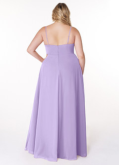 Azazie Moira Bridesmaid Dresses Lilac A-Line Scoop Chiffon Dress image9