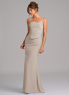 Azazie Sorrel Bridesmaid Dresses Frost Mermaid Corset Chiffon Dress image6