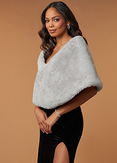 front Lovely Faux Fur Wrap
