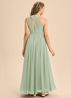 Azazie Charlize Junior Dusty Sage A-Line Pleated Chiffon Dress image2