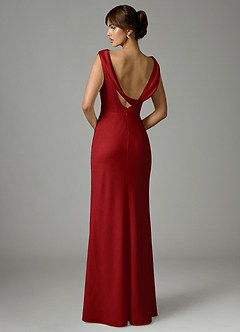 Azazie Kieryn Robes de demoiselle d'honneur Robe Sirène en Satin extensible Plissée Grenade image5