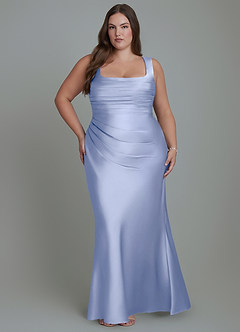 Azazie Agustina Brautjungfernkleider Meerjungfrau-Linie Korsett Stretch-Satin Kleid Eis image7