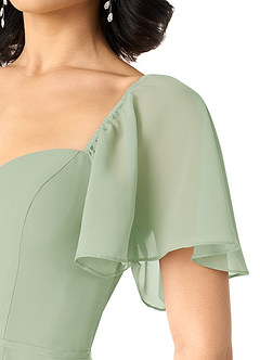 Azazie Chloe Bridesmaid Dresses Dusty Sage A-Line Sweetheart Neckline Chiffon Dress image6