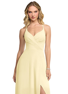 Azazie Davis Vestidos para Prova em Casa Vestido Buquê Floral Abstrato de Chiffon de Linha A com Plissado image4