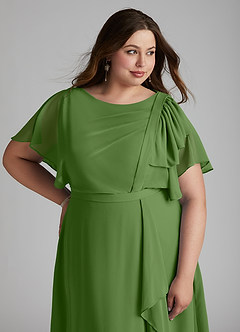 Azazie Aaliyah Modest brudtärna klänningar Klä A-Line Utsvängd Golvlängd Chiffong image6