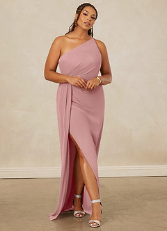 Christian Siriano Bridal for Azazie 1003 Bridesmaid Dresses Dusty Rose Sheath One Shoulder Chiffon Dress image8