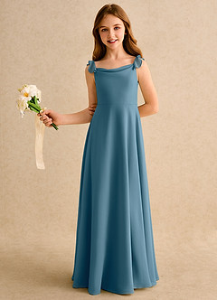 Azazie Puppy Girls Formal Flower Girl Dresses Bermuda A-Line Pleated Chiffon Dress image4