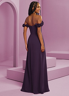 Barbie ♥ Azazie Abiti da Damigella Abito Convertibile A-Line in Chiffon a Spalla Scoperta Prugna image9