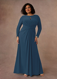 Azazie Natalya Mother of the Bride Dresses Neptune A-Line Pleated Luxe Knit Dress image7