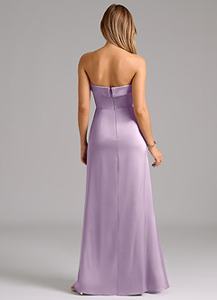 Azazie Aretha Bridesmaid Dresses Frosted Lilac A-Line Strapless Stretch Satin Convertible Dress image7
