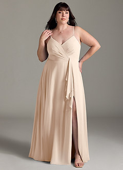 Azazie Akita Bridesmaid Dresses White Alabaster A-Line Chiffon Dress image5